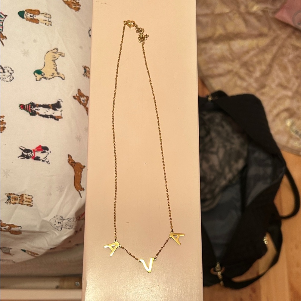 Gold name Necklace “ava”